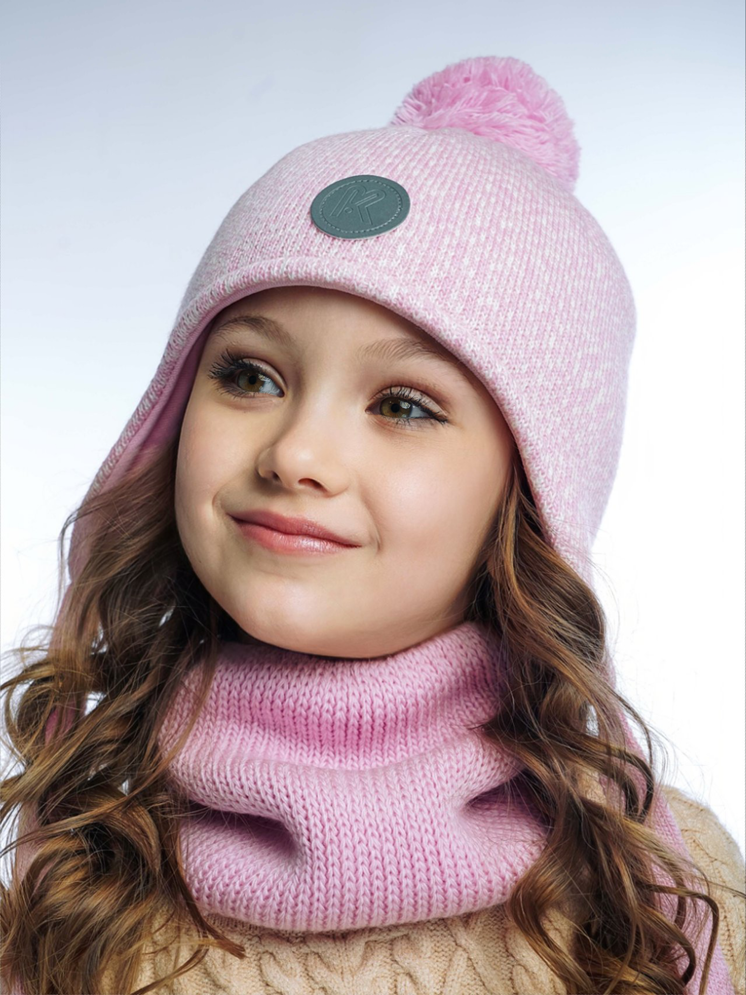 Шапка и снуд ПриКиндер U-W_22911 Цвет: Светло-розовый/молочный - фото 12