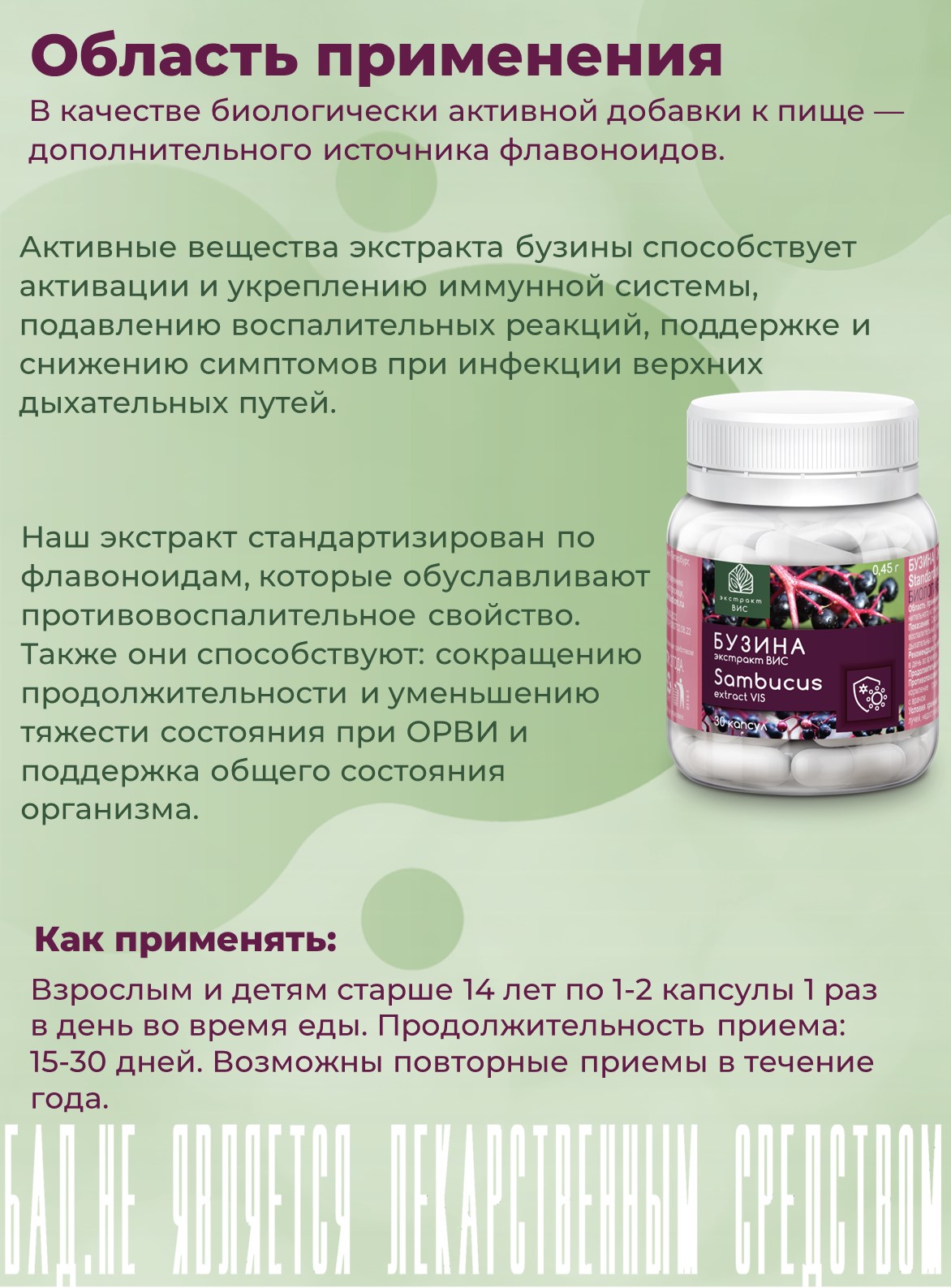 БАД Экстракт-ВИС Бузина капсулы №30 - фото 2