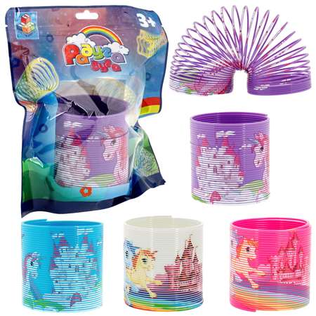Игрушка- антистресс 1TOY пружинка Радуга-Дуга единороги