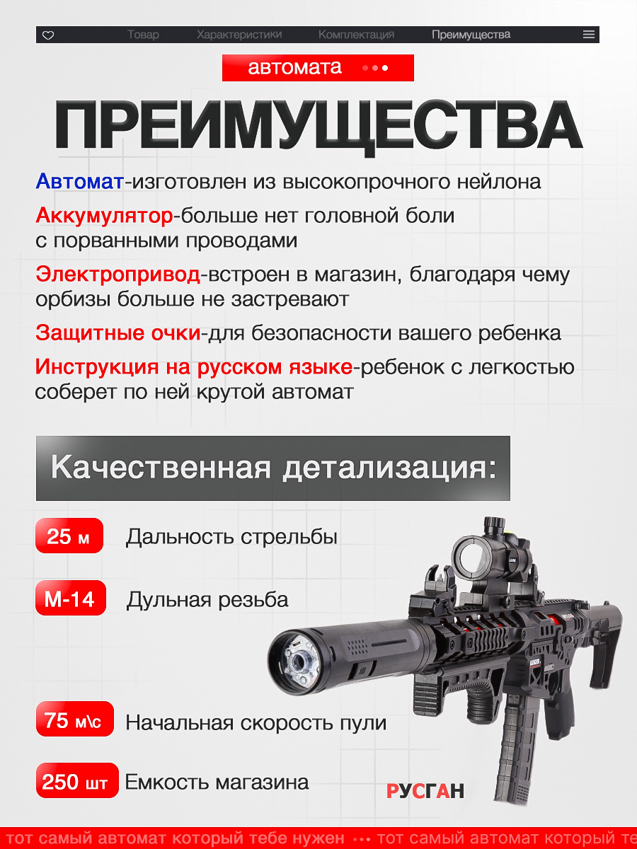 Автомат RUSHGAN AR 15 - фото 11