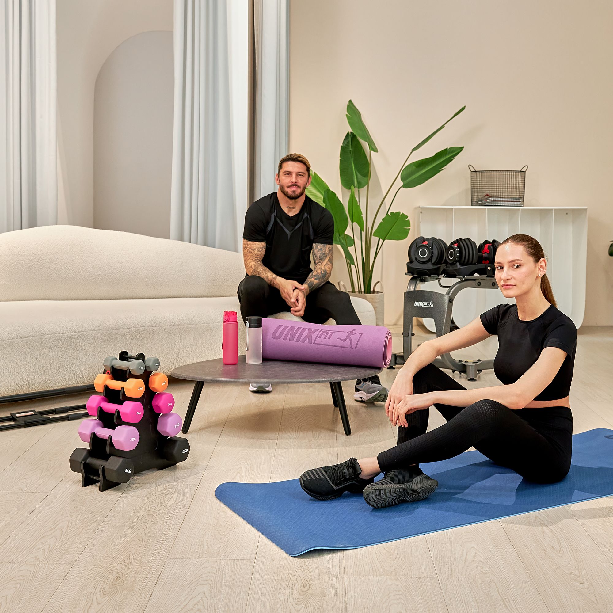 Гантель неопреновая UNIX Fit 3 кг розовый 1 шт - фото 9