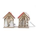 Домик деревянный светящийся ё мини в ассортименте