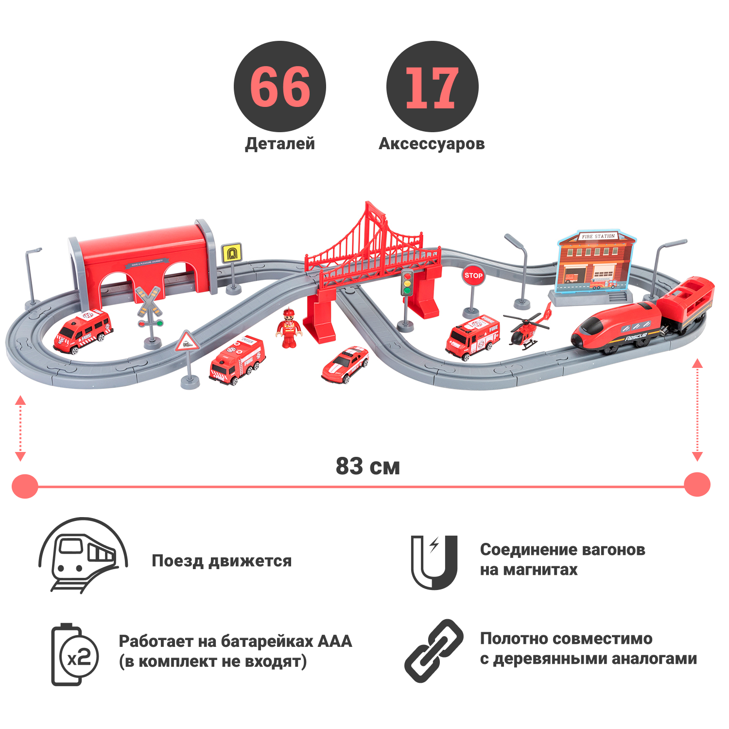 Набор железнодорожный Givito G201-007 - фото 6