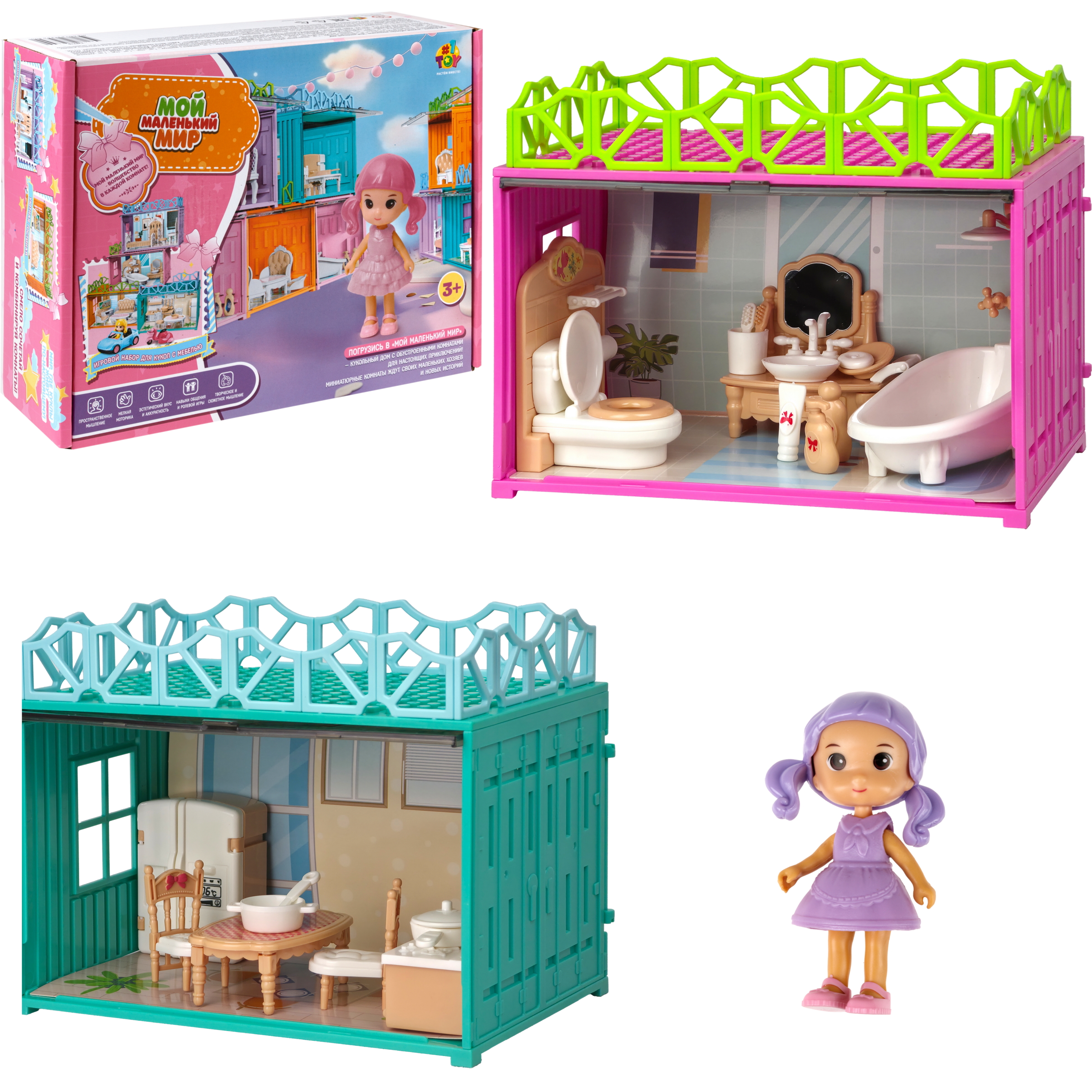 Домик для кукол 1TOY с мебелью Т26710 - фото 1