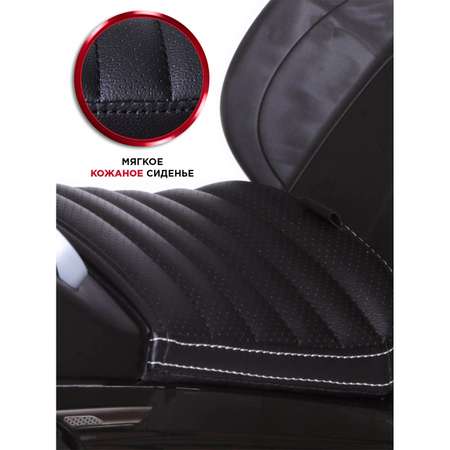 Каталка BabyCare Sport кожаное сиденье черный