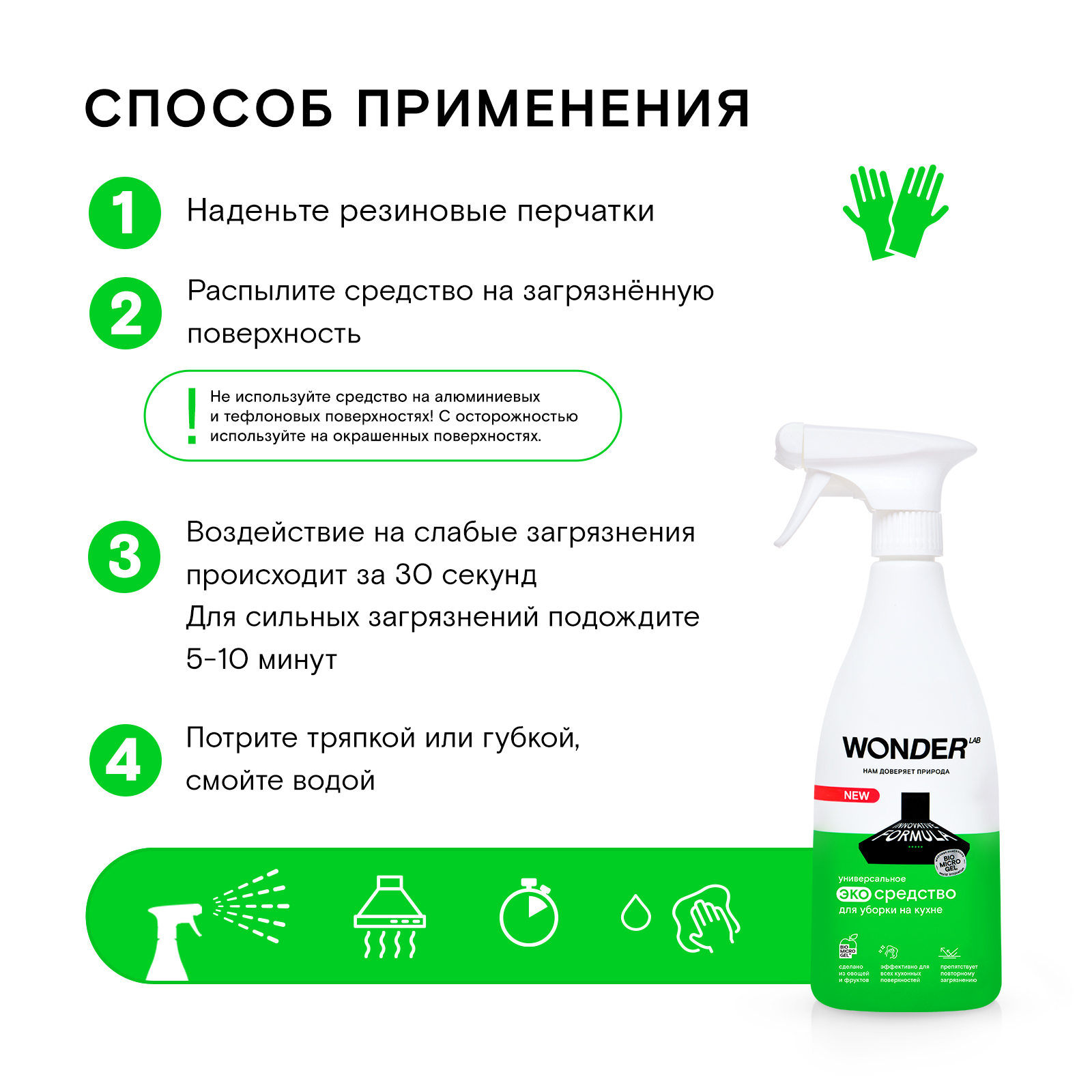 Спрей для уборки WONDER Lab Для кухни - фото 7