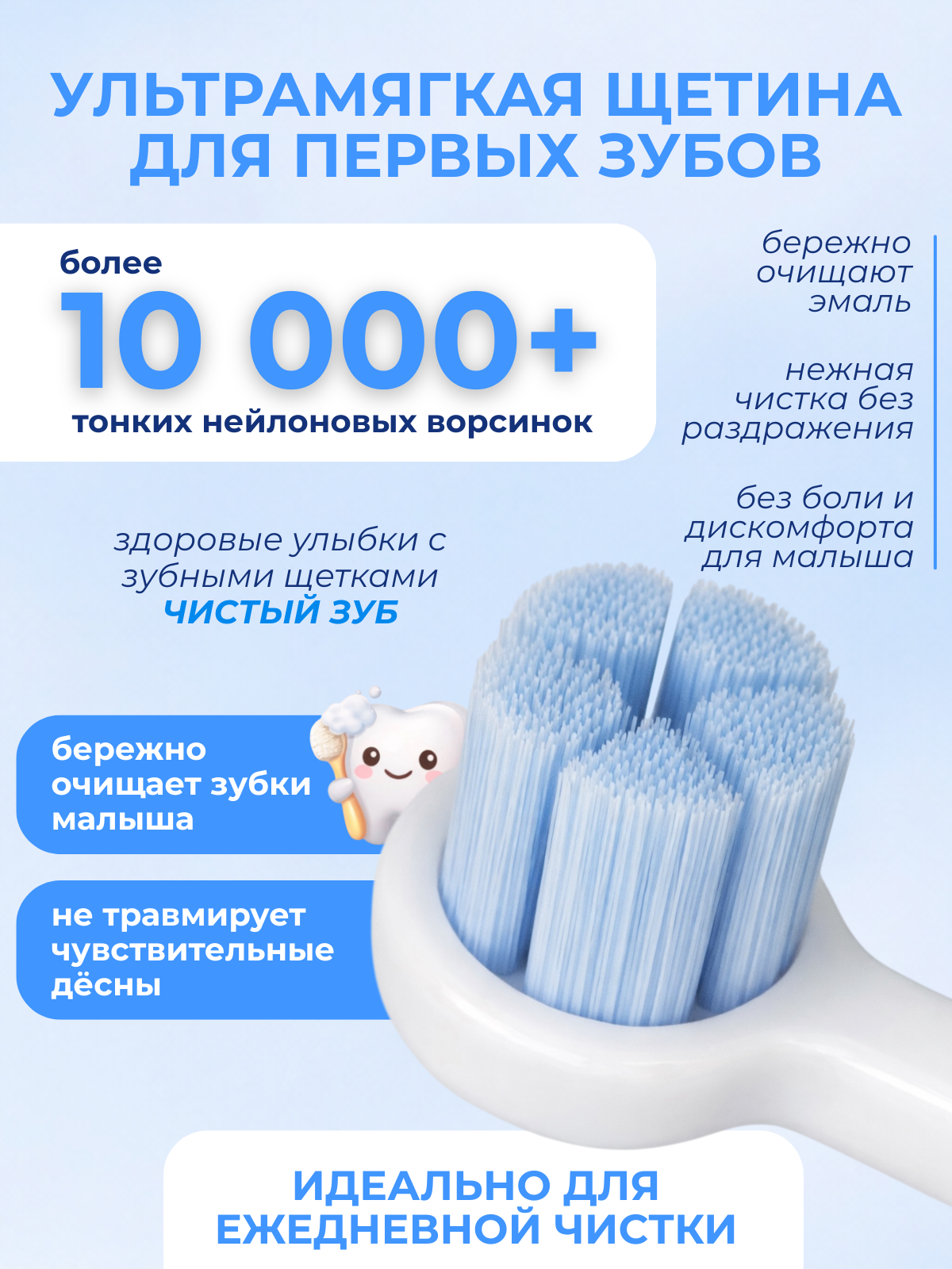 Зубная щетка классическая Чистый Зуб от 0 лет 1 шт. - фото 4