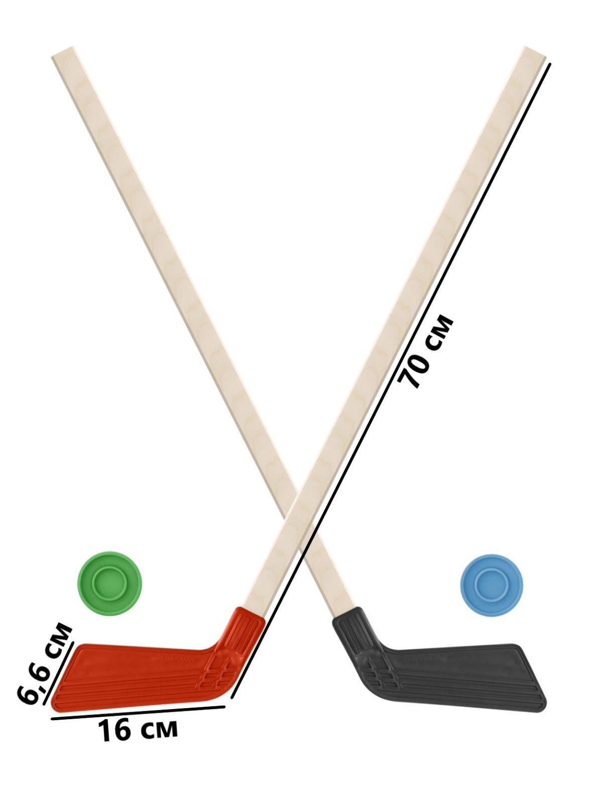 Набор для хоккея Задира клюшка детская 2 шт + шайба 2 шт - фото 1