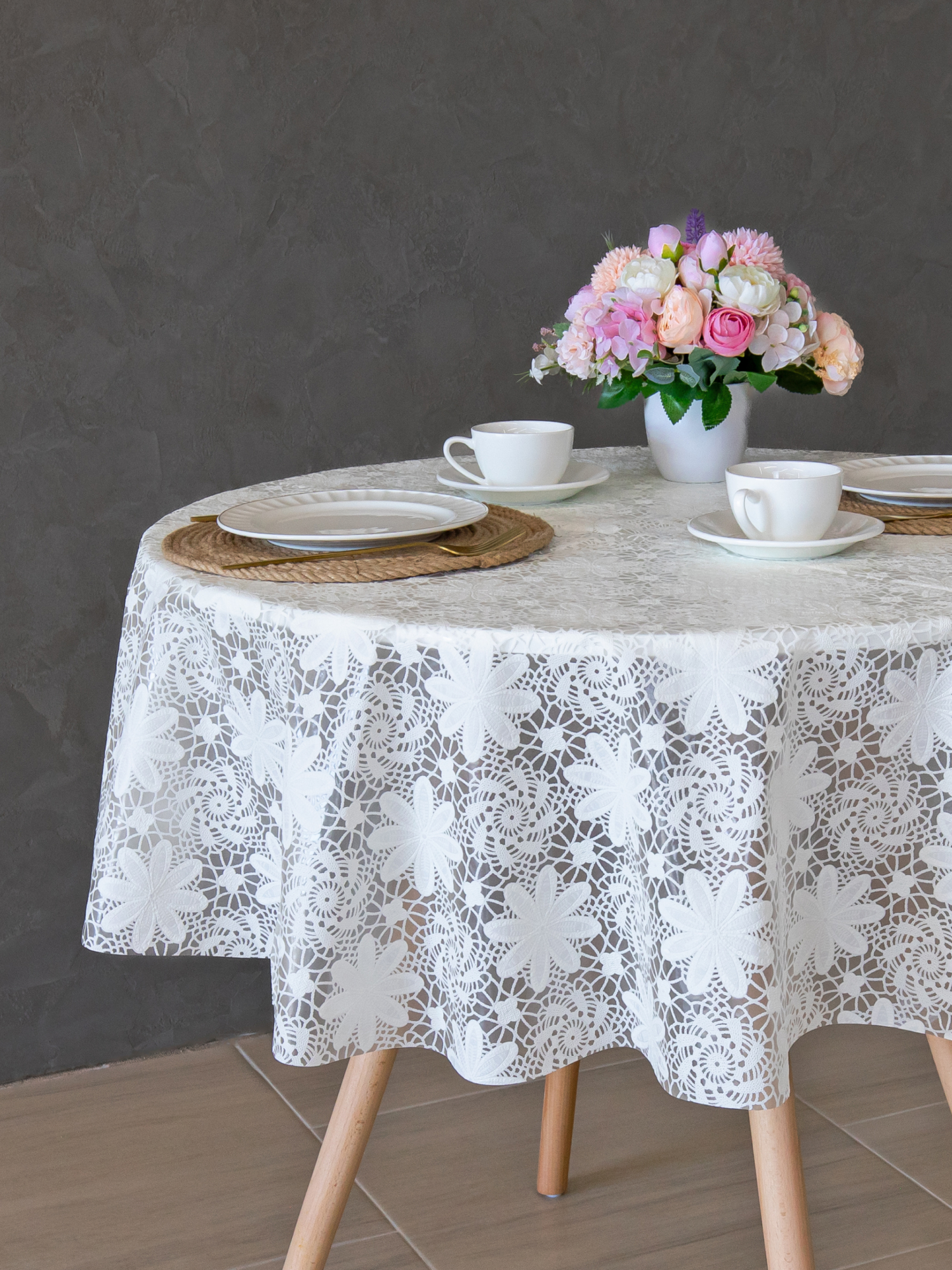 Скатерть круглая на стол VILINA Элегия d-128 см - фото 6
