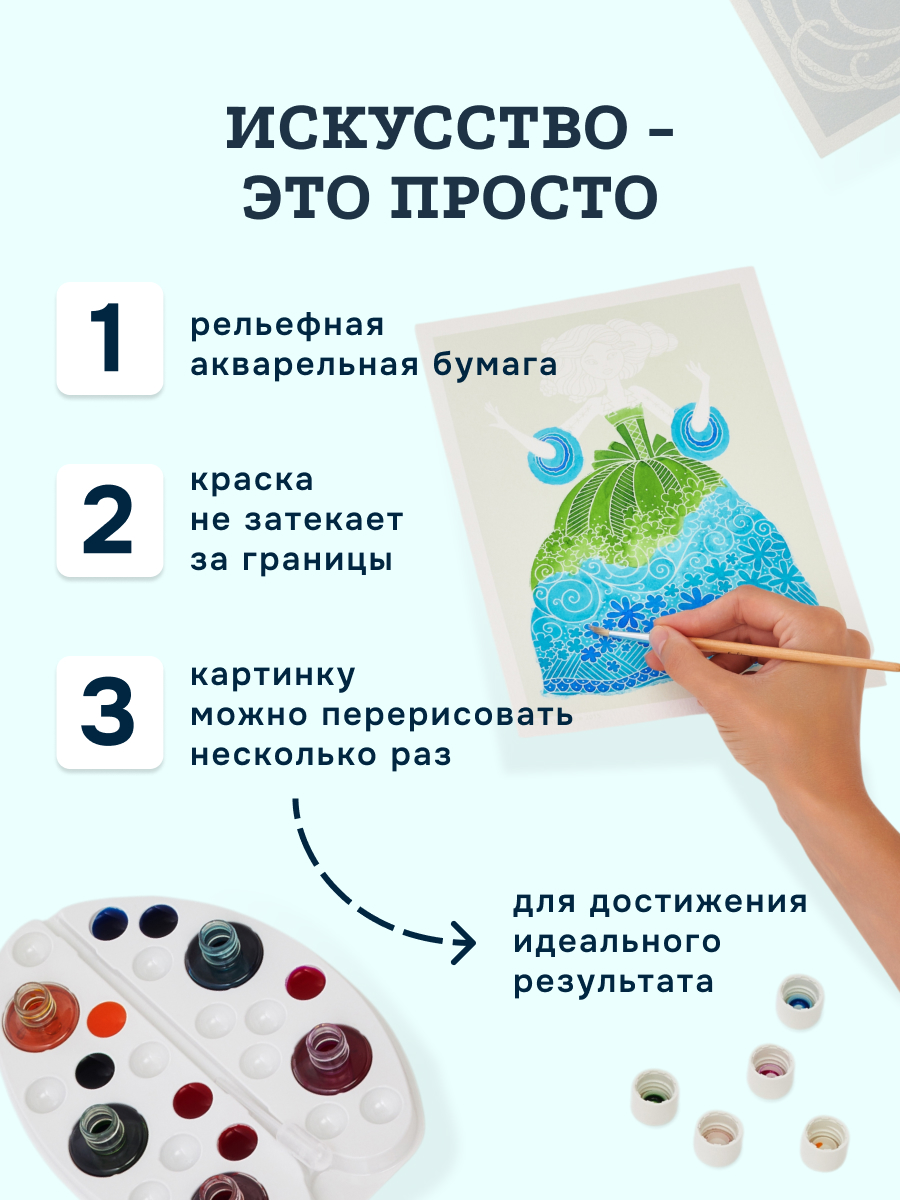 Набор для рисования SentoSphere Цветочные принцессы акварель - фото 2
