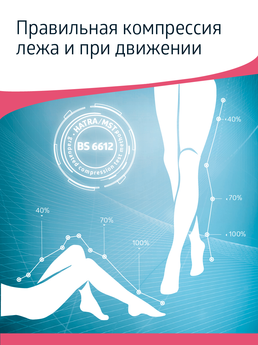 Чулки B.Well JW-214 размер 1 антиэмболические госпитальные 1 класс компрессии - фото 11