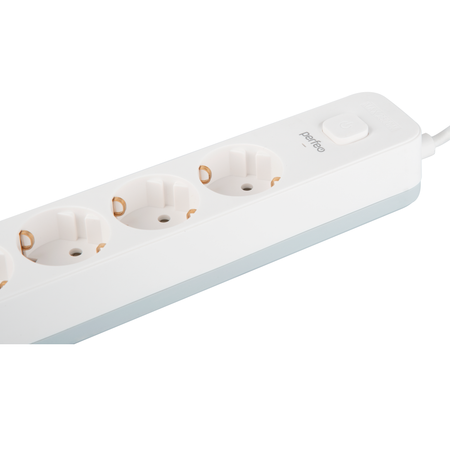 Сетевой фильтр Perfeo POWER STREAM. 2500W. 2.0м. 4 розетки. 3 USB. белый