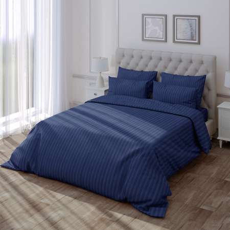 Пододеяльник LOVEME Indigo 148х215 см страйп-сатин 100% хлопок