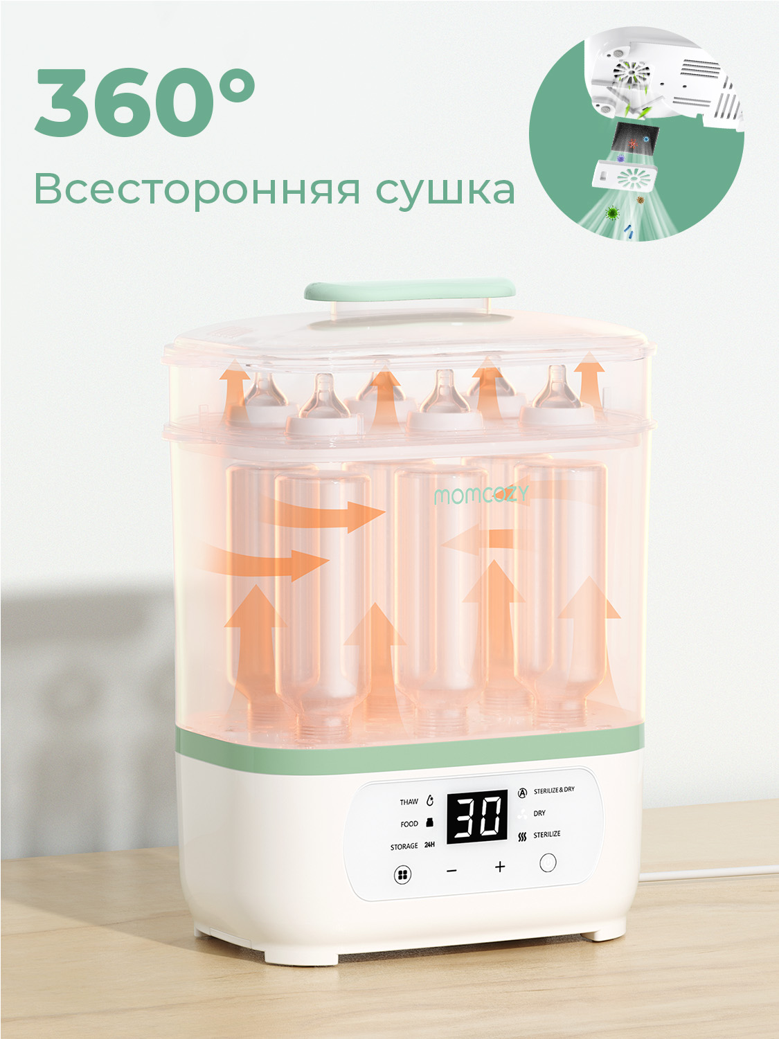 Стерилизатор Momcozy BS02, паровой, электрический - фото 4
