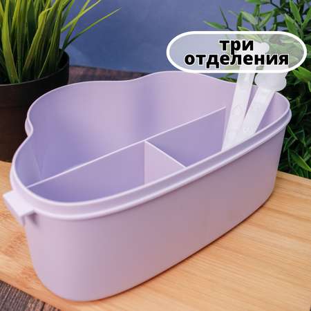 Ланчбокс для обеда iLikeGift Little cloud purple с приборами