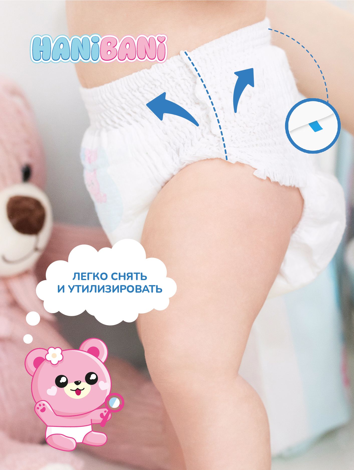 Подгузники HANIBANI Comfort для новорожденных M (6-11 кг) 84 шт. - фото 8
