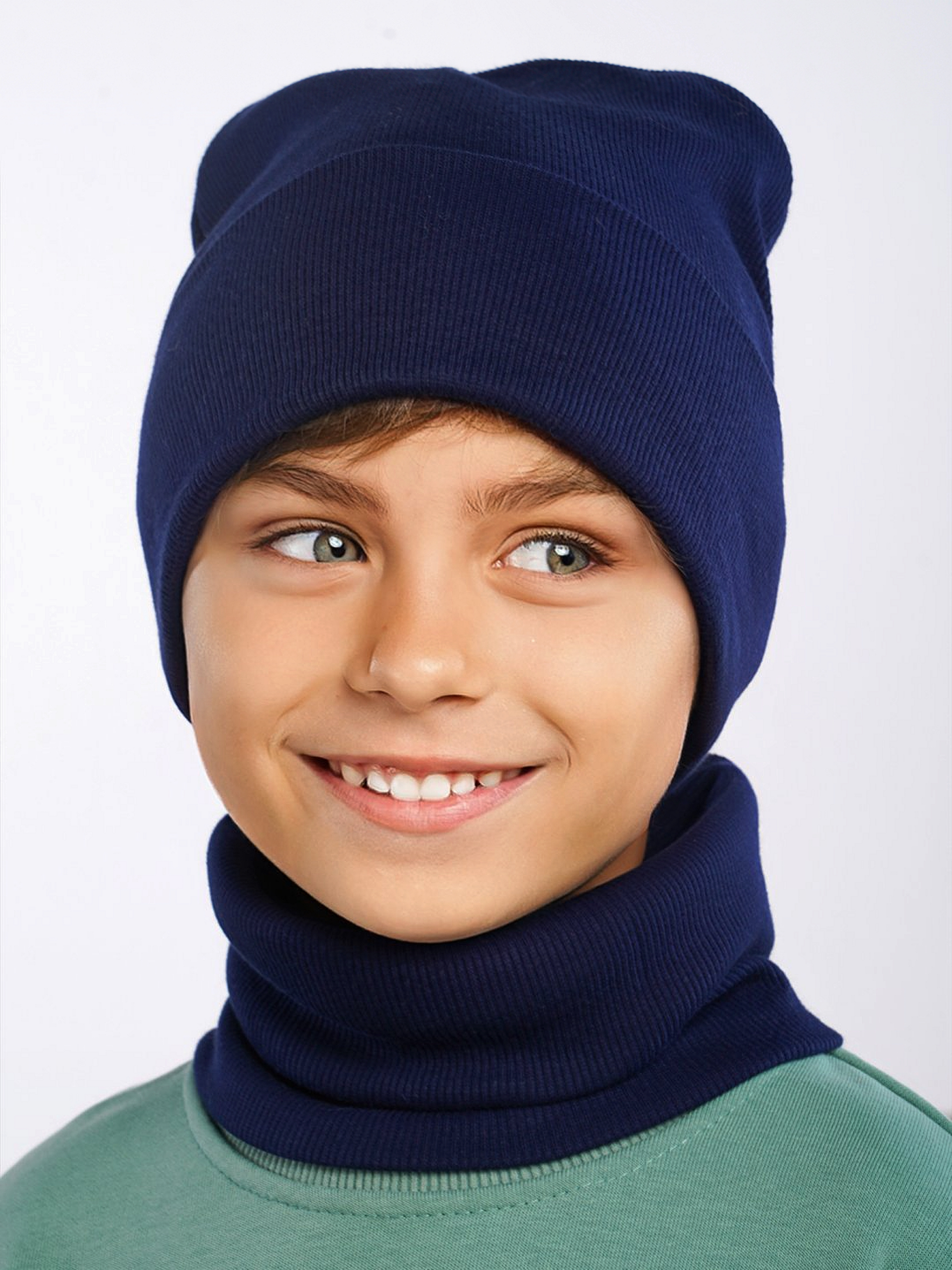Шапка и снуд ПриКиндер U-Sp24554 Цвет: Темно-синий - фото 9