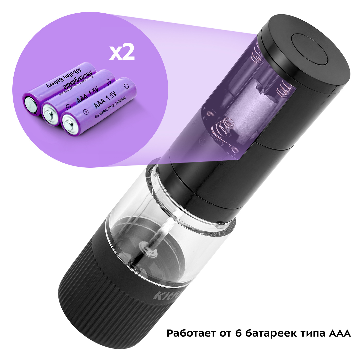 Автоматические мельниц для соли и перца KITFORT КТ-6003 - фото 3