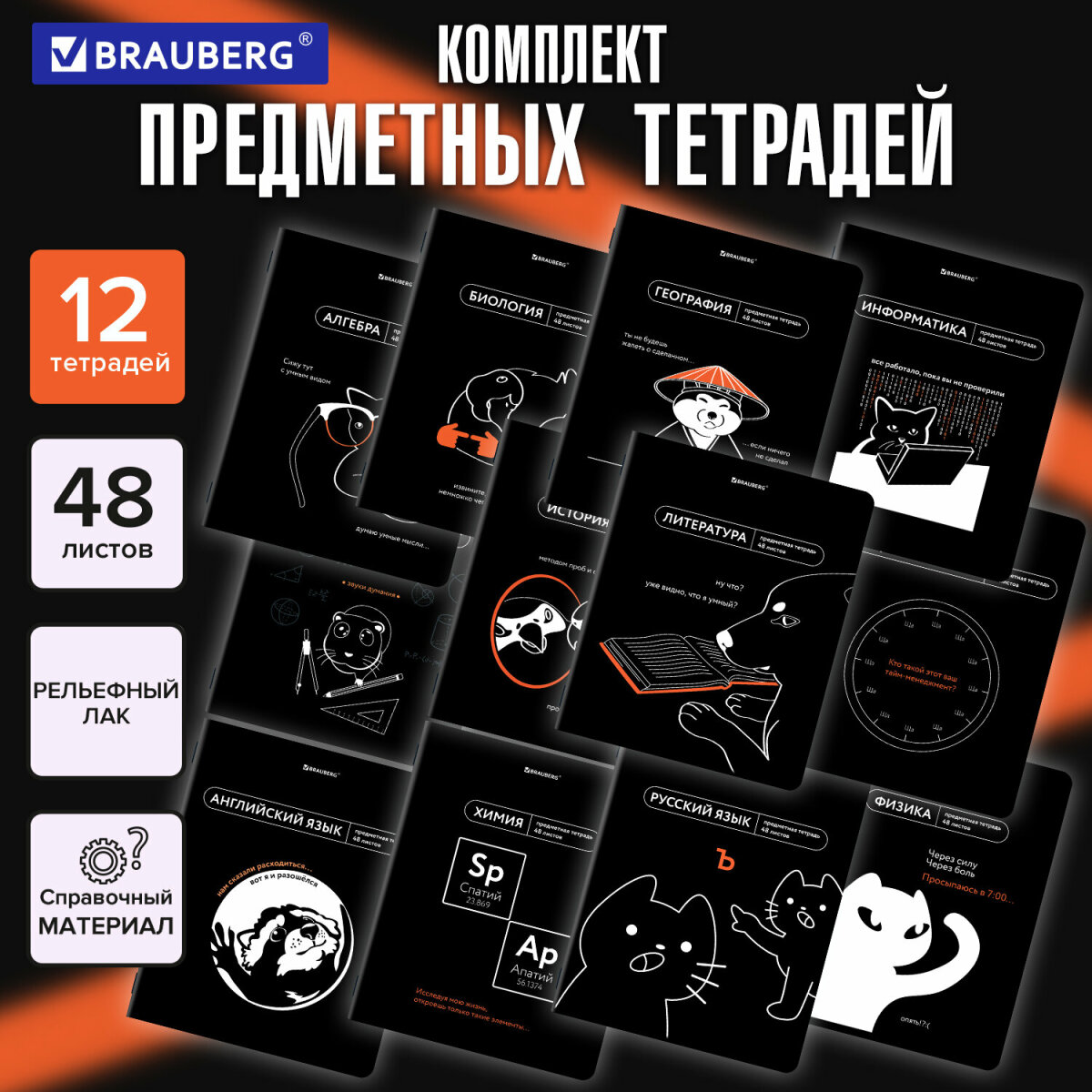 Тетрадь Brauberg 48 лист. 12 шт. - фото 1