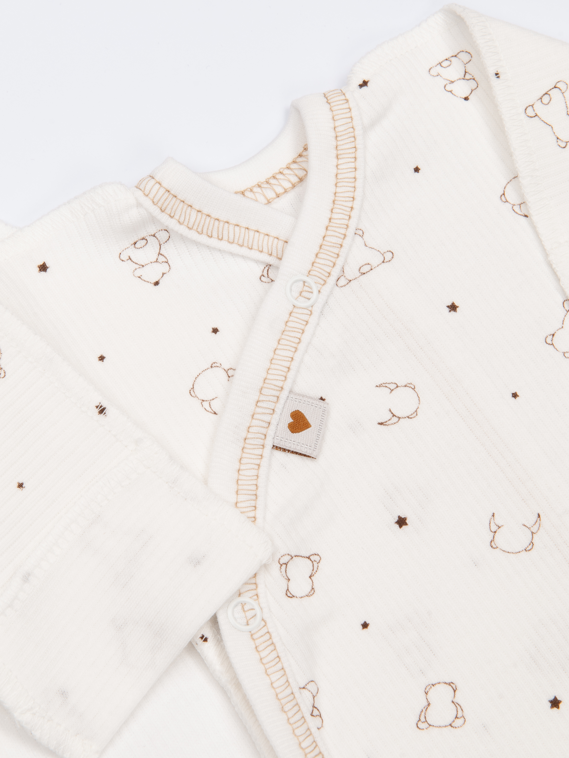 Комбинезон 2 шт и шапочка ТРИЯ М 1301_1303_036 интерлок экрю Медведи - фото 5