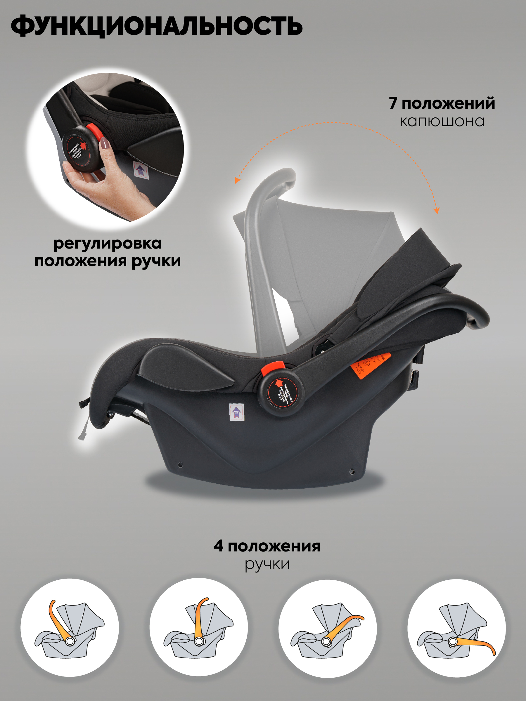 Автокресло Indigo Indigo Solo до 13 кг, черный 0 (0 -13 кг) черный - фото 9