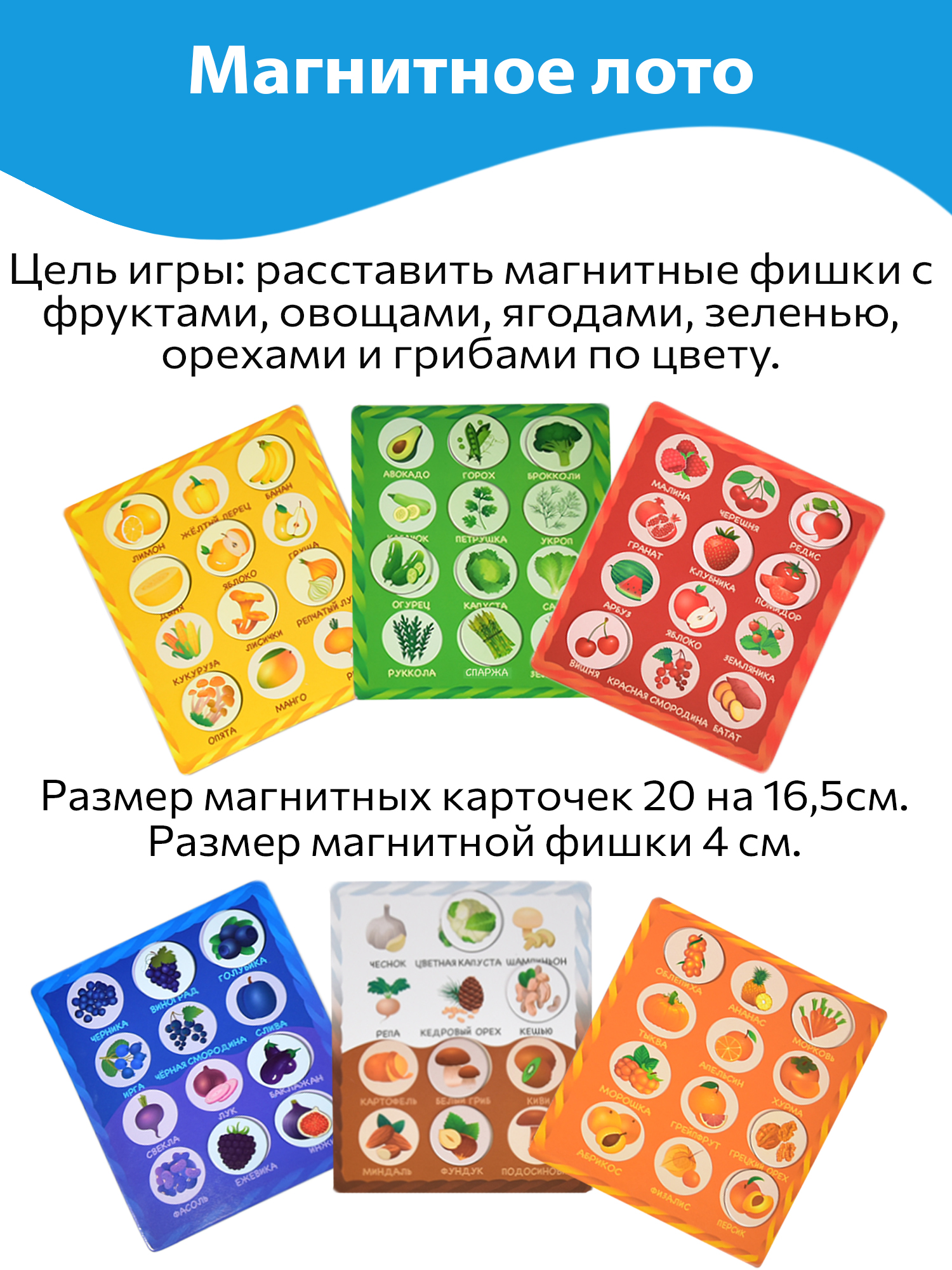Настольная игра Бигр Лото цветовое магнитное УД85 - фото 5