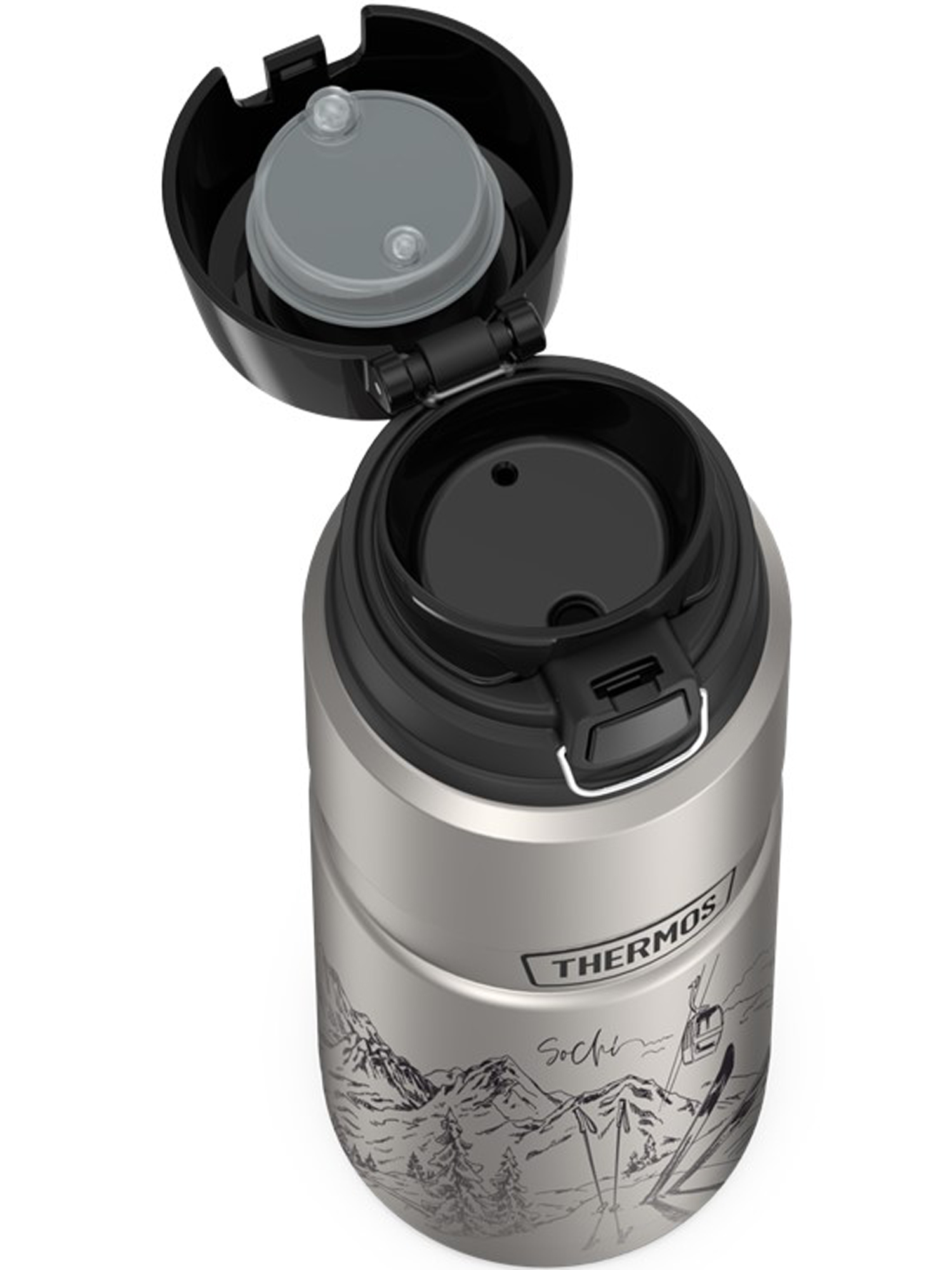 Термокружка для кофе чая 710 мл THERMOS ГОРОДА РОССИИ Сочи – нержавеющая сталь герметичная тепло/холод 18/24 часа - фото 11