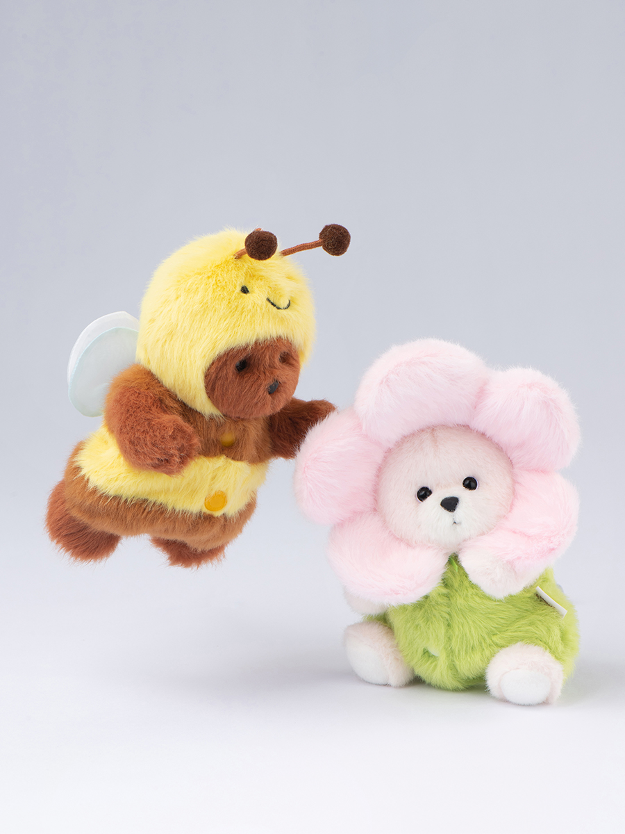 Мягкая игрушка TeddyTales Медведь костюм Цветка брелок - фото 4
