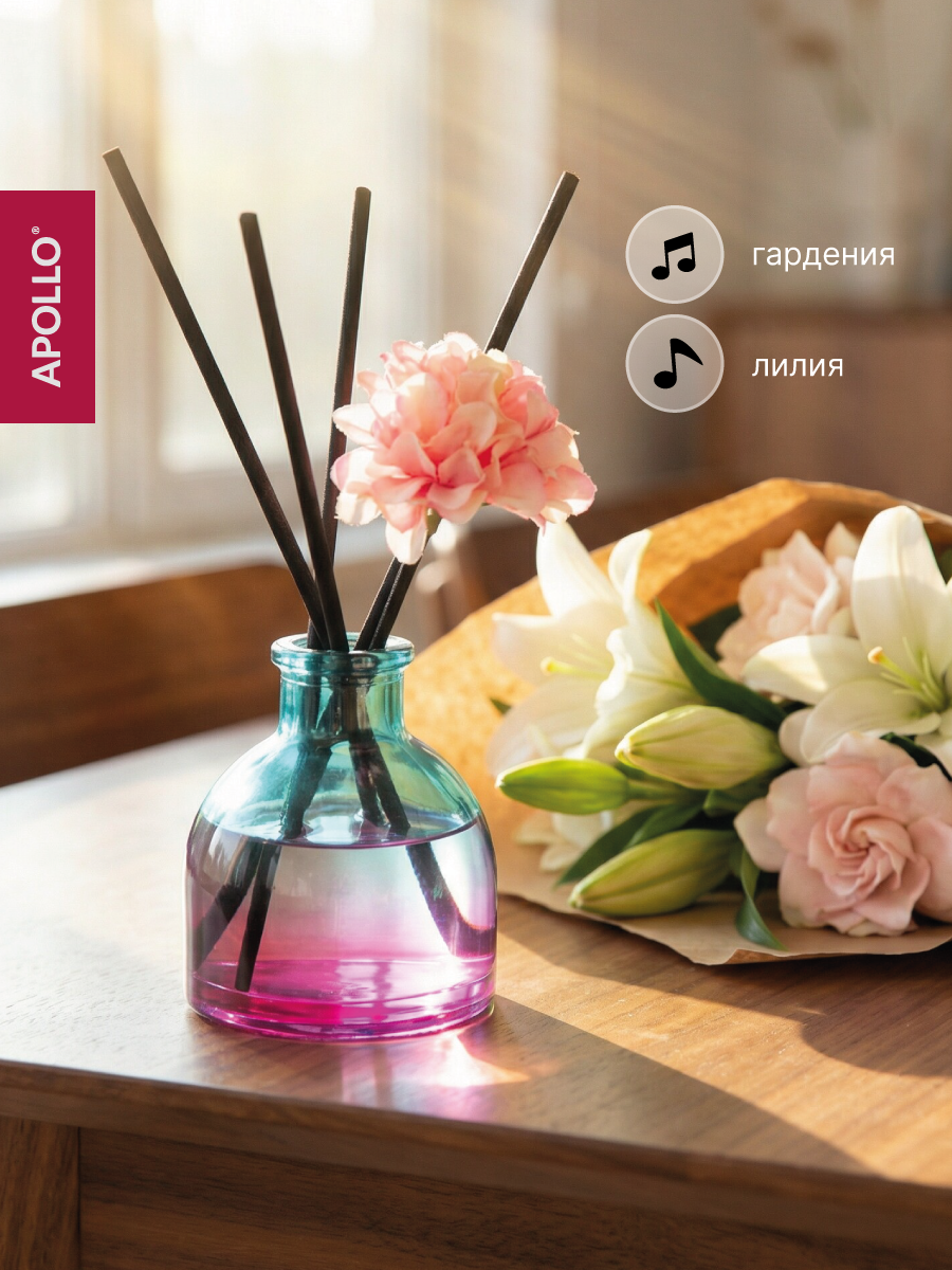 Ароматический диффузор APOLLO гардения и лилия 40 мл - фото 1