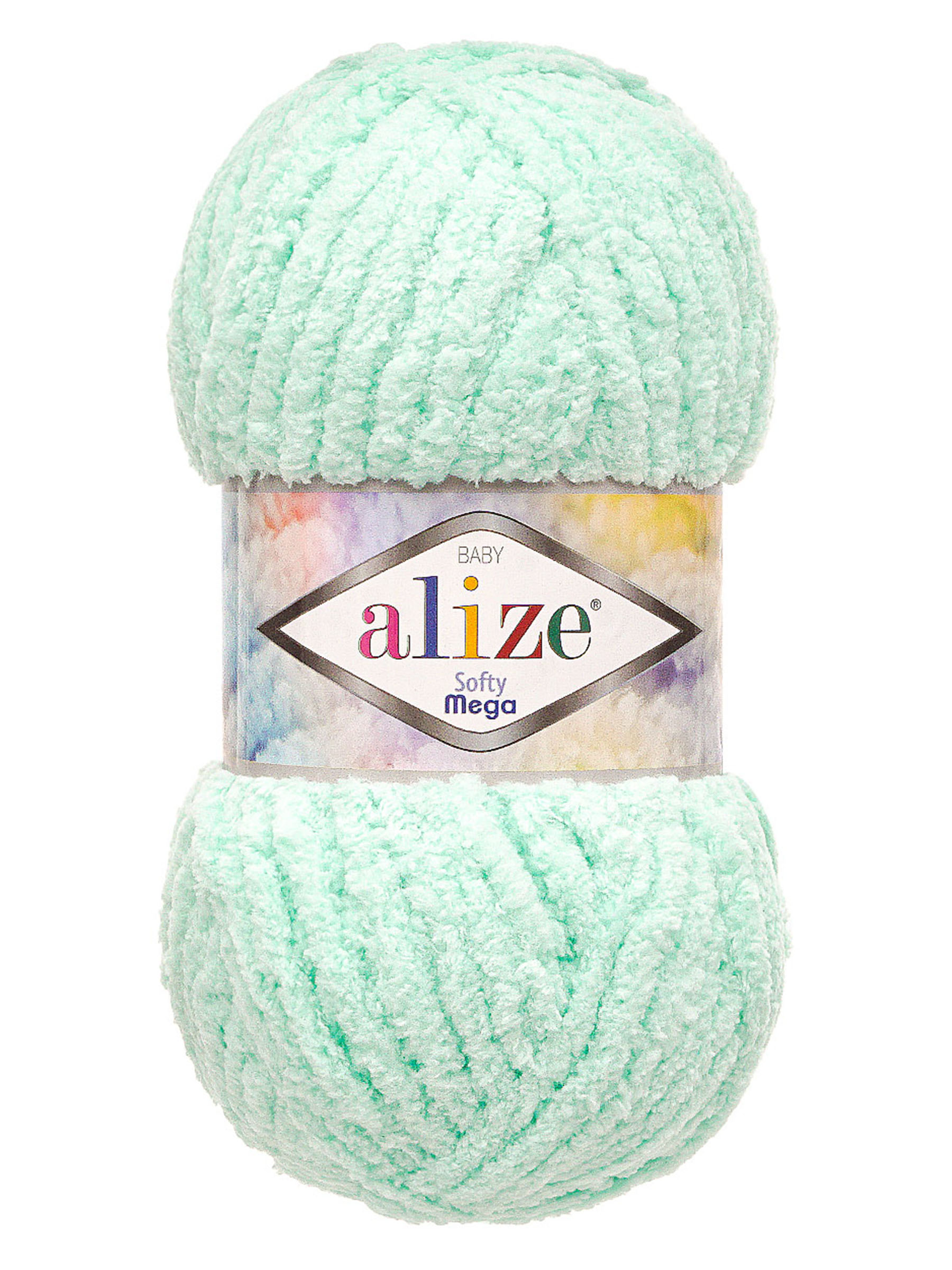 Пряжа для вязания Alize softy mega 100 гр 70 м микрополиэстер мягкая 669 светло-бирюзовый 5 мотков - фото 4