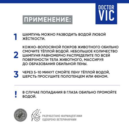 Шампунь для собак и кошек Doctor VIC для черной шерсти 250мл