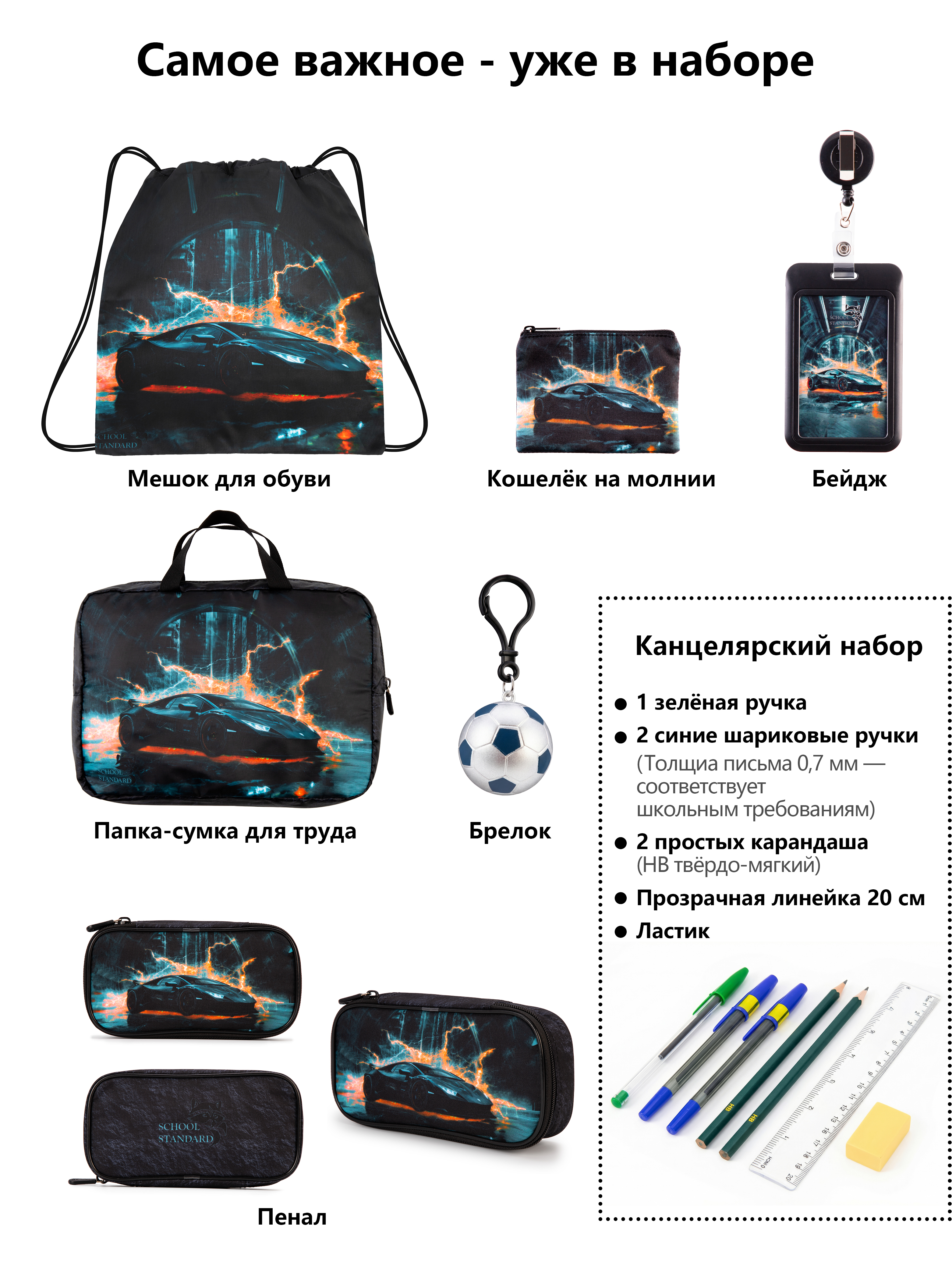 Рюкзак School Standard школьный для мальчика 8в1 - фото 13