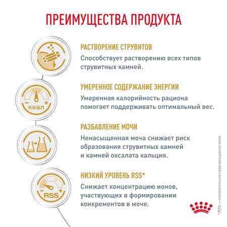 Корм для кошек ROYAL CANIN Urinary Moderate Calorie склонных к набору веса при мочекаменной болезни 350г