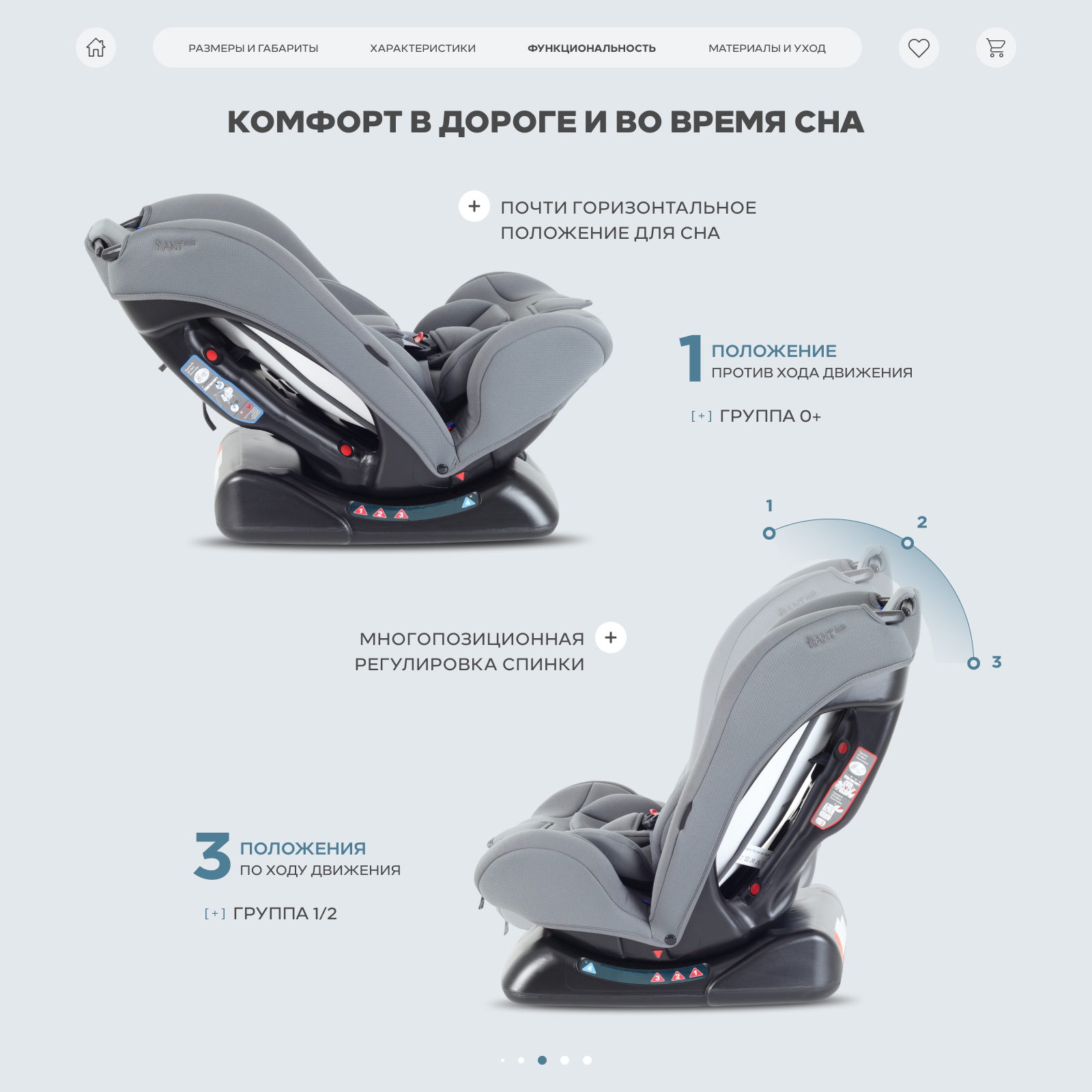 Автокресло Rant Basic Rally next 0+/1/2 (0-25 кг) серый - фото 6