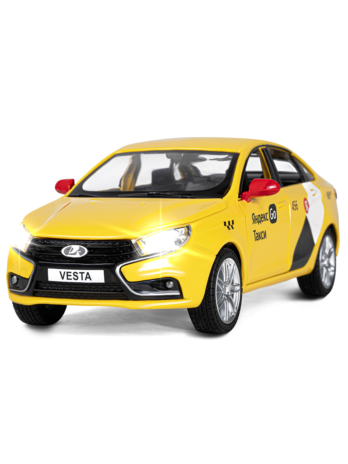 Автомобиль Яндекс GO LADA Vesta Такси озвучено Алисой 1:24 желтый JB1251345/Яндекс GO - фото 11