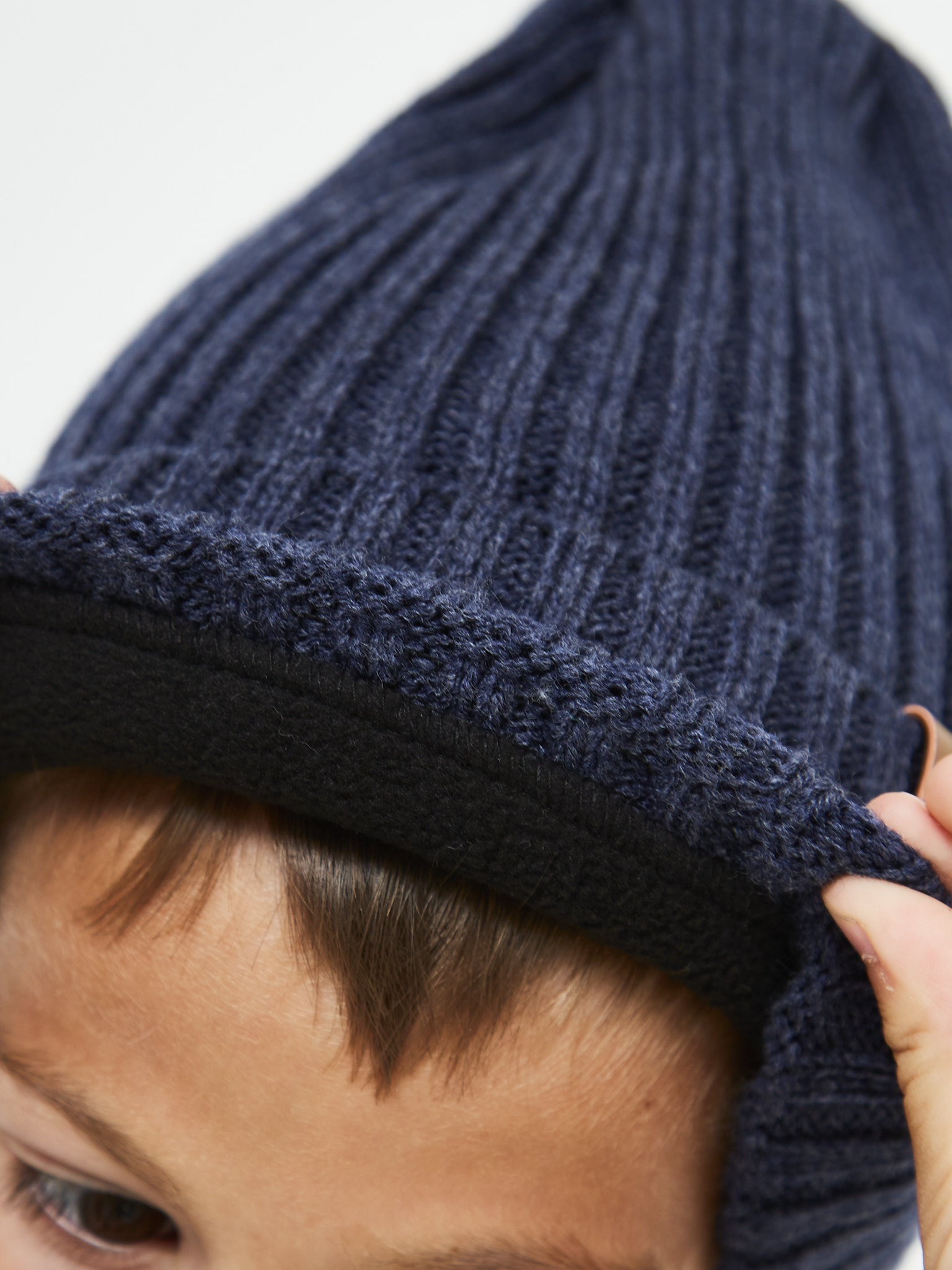 Шапка и снуд NYCkids NYC-H-104-GplainW-DblueB - фото 8