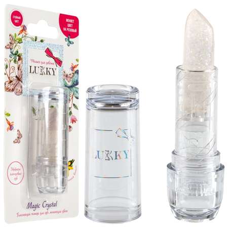 Помада блестящая LUKKY Magic Crystal меняет цвет на розовый с ароматом ванили 3,4 гр