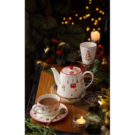 Чашка с блюдцем Myatashop Christmas Gift