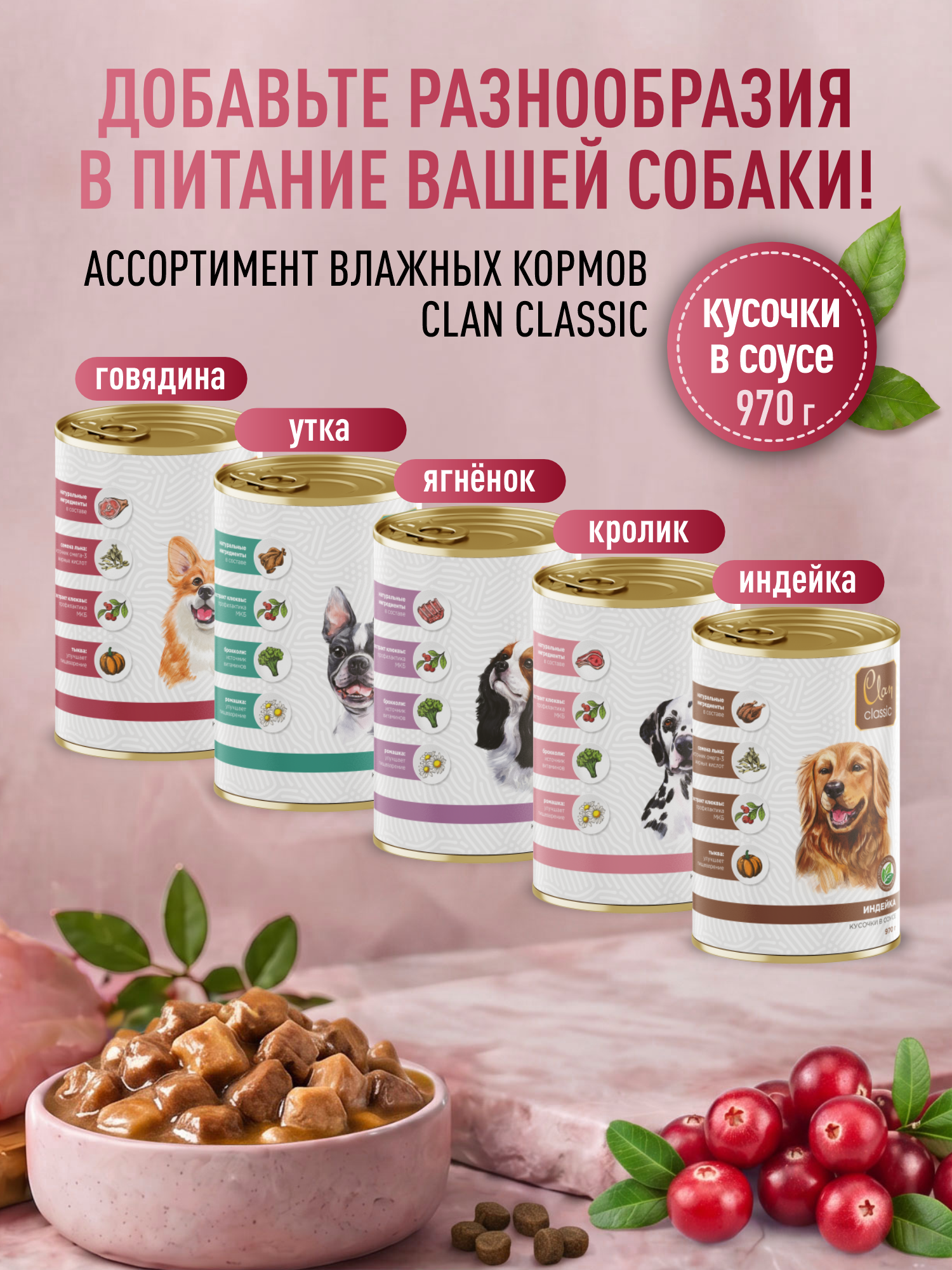 Корм для щенков мелких сухой Clan Classic Puppy 30/17 индейка 1.25кг - фото 8