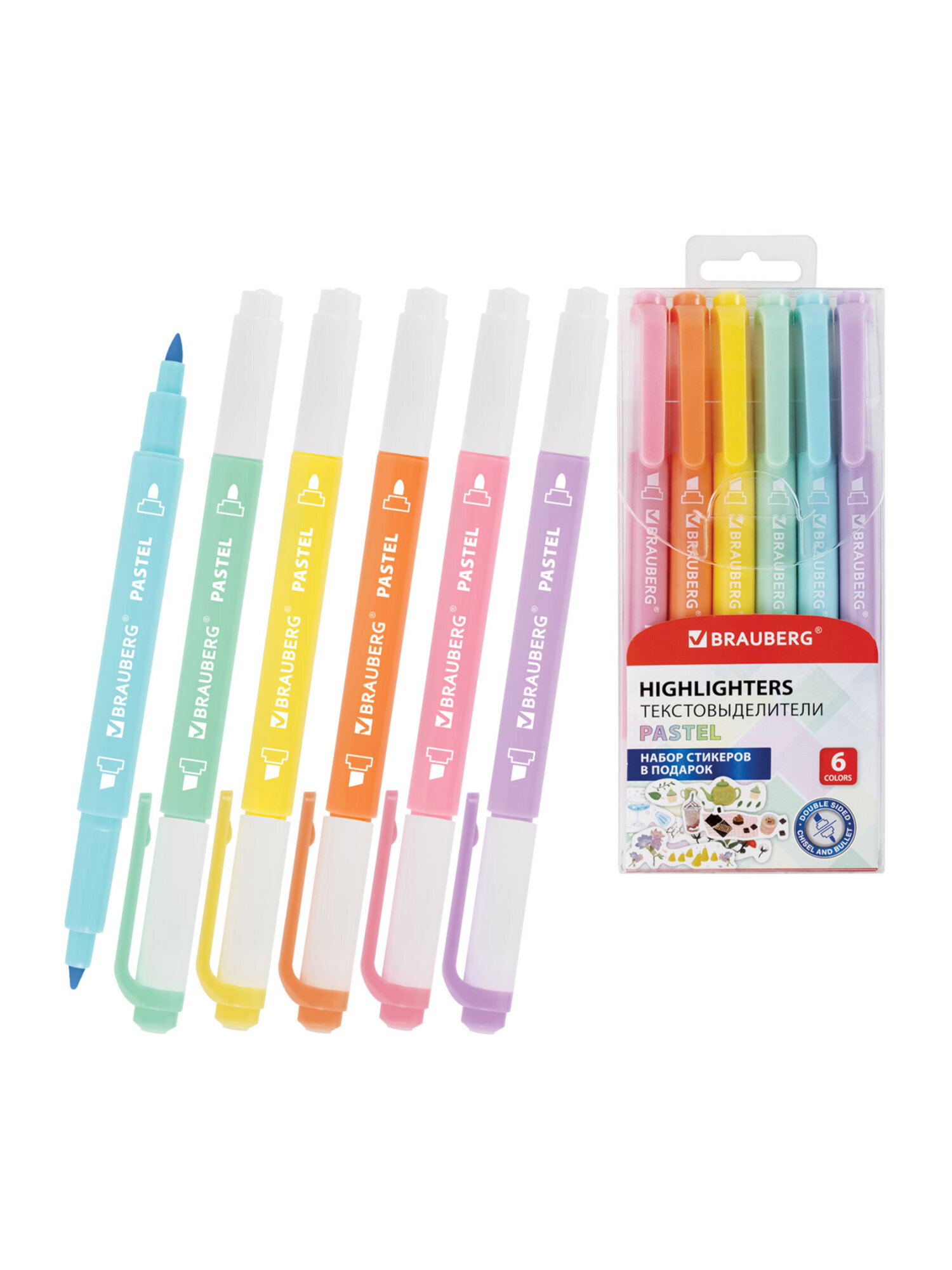 Текстовыделители Brauberg 6 шт. - фото 1