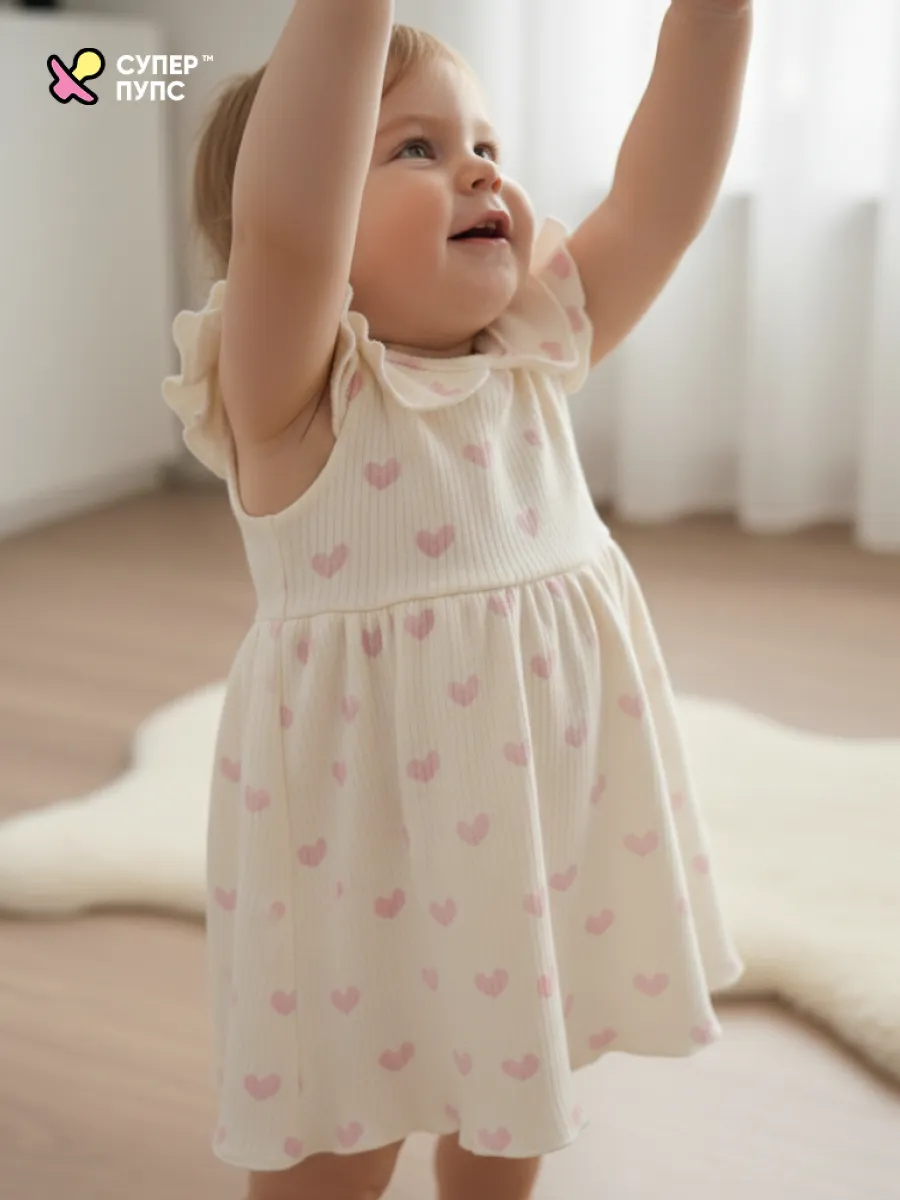 Боди-платье Супер Пупс бд/платье/2крыл/розовыесердца - фото 16