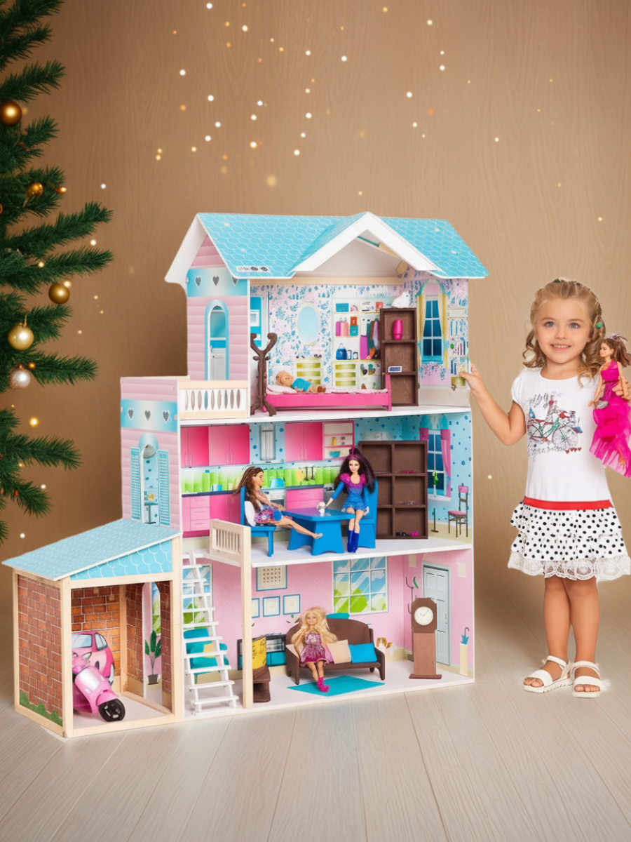 Изображение товара Домик для кукол PAREMO Беатрис Гранд 118 см с мебелью, 11 предметов