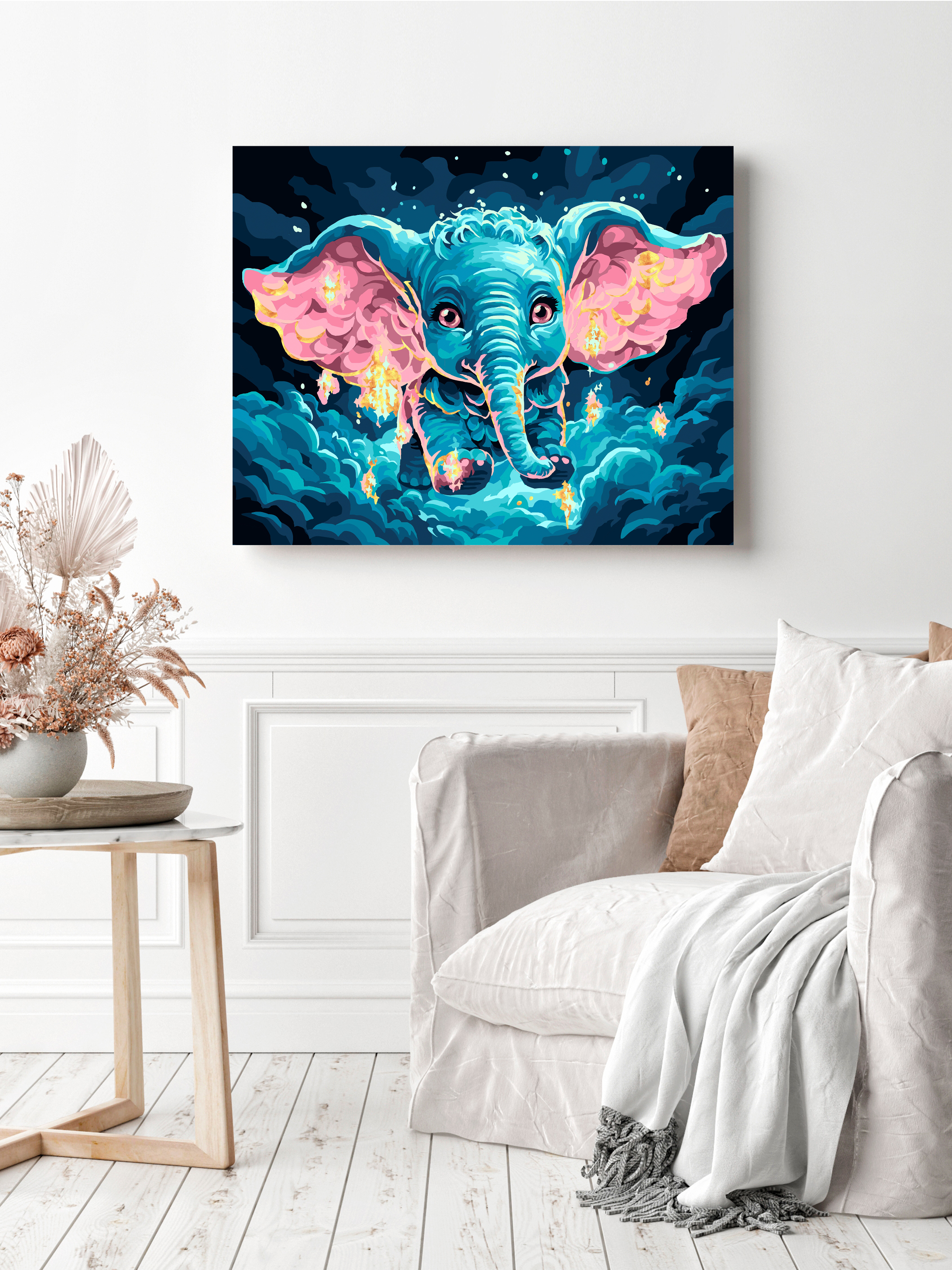 Картина по номерам Art sensation Слоник в облаках в ассортименте - фото 3