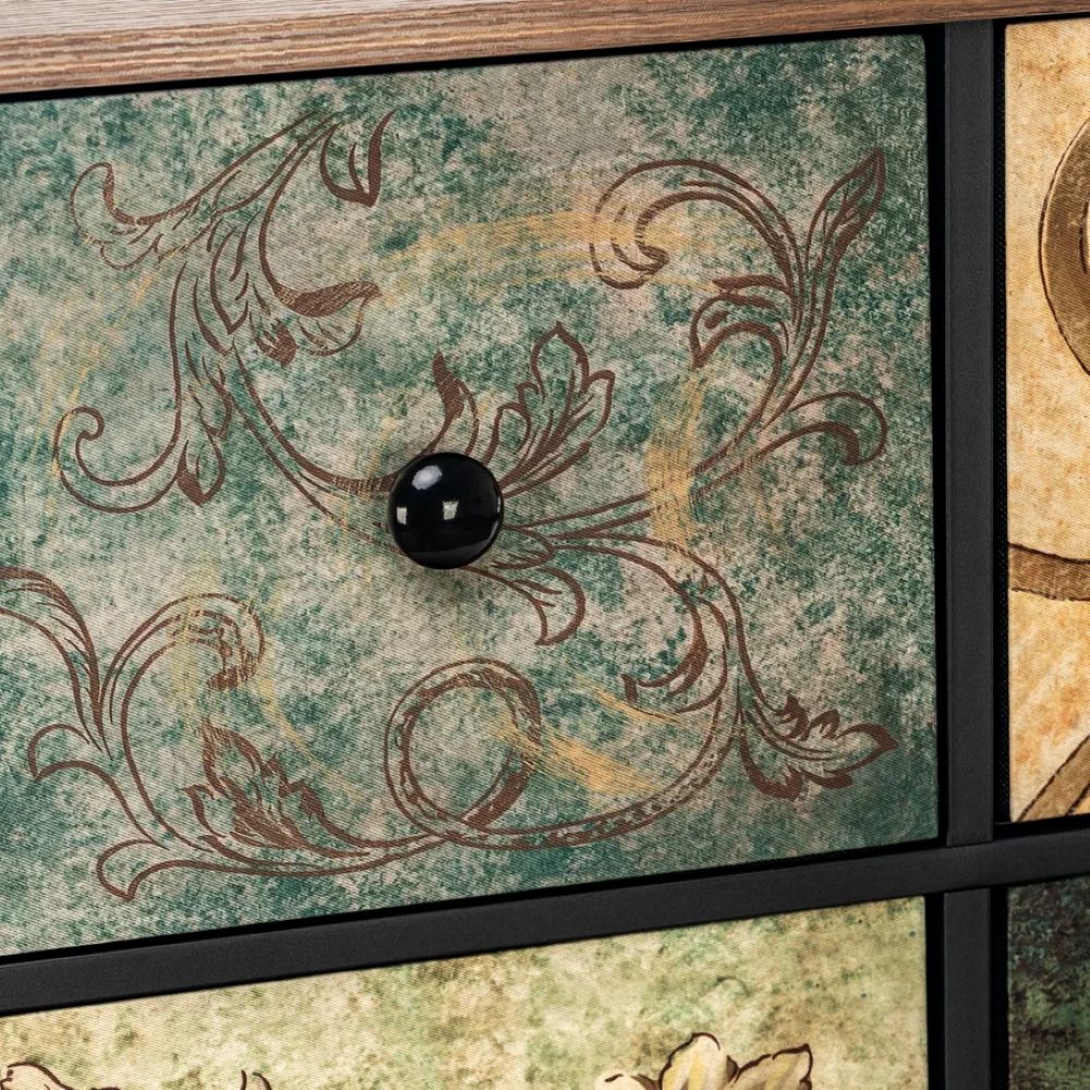 Комод Leset Лунет 12 ящиков Каркас Черный ящики Мульти зеленый - фото 10