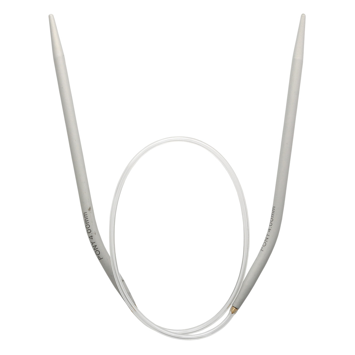 Спицы круговые Pony для вязания алюминиевые с пластиковым тросиком 4 мм 40 см 47209 - фото 2