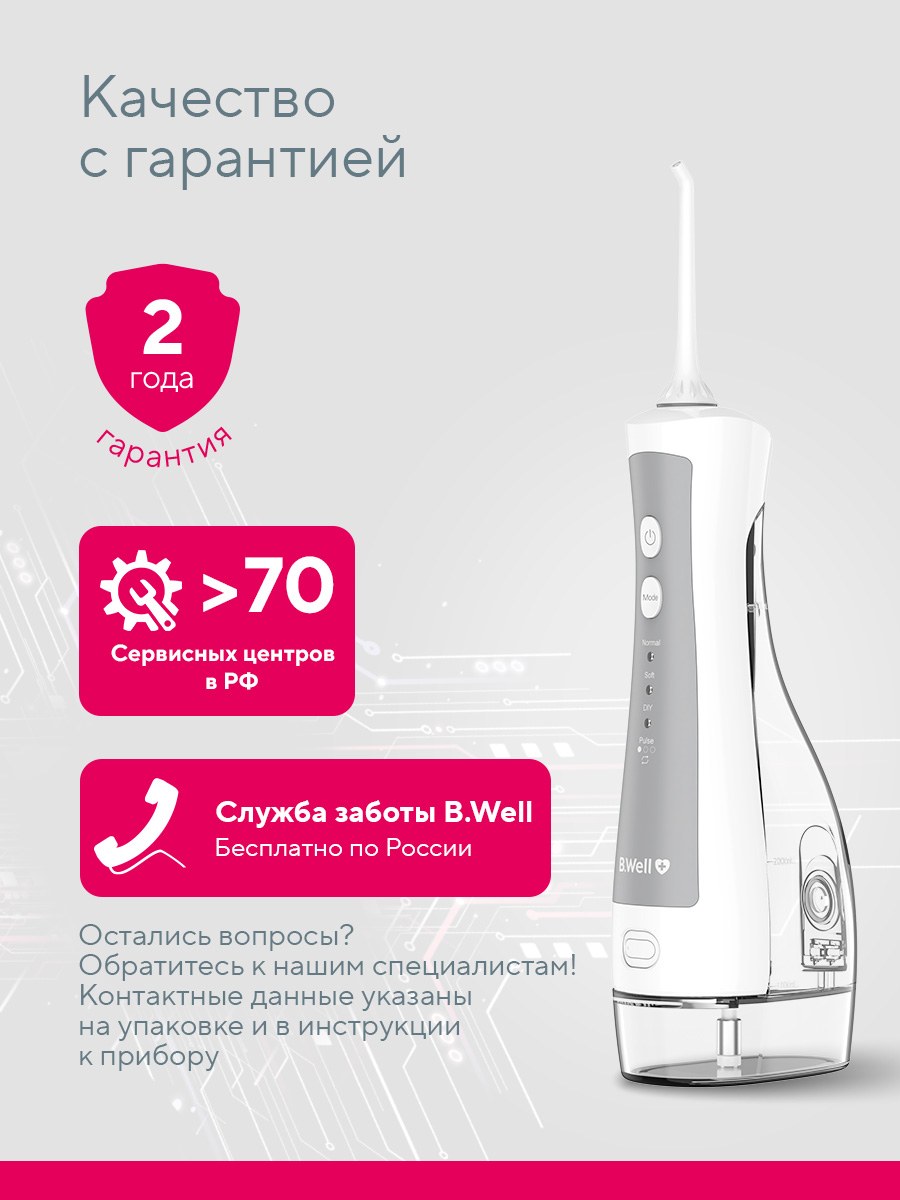 Ирригатор B.Well импульсный 4 реж. - фото 4