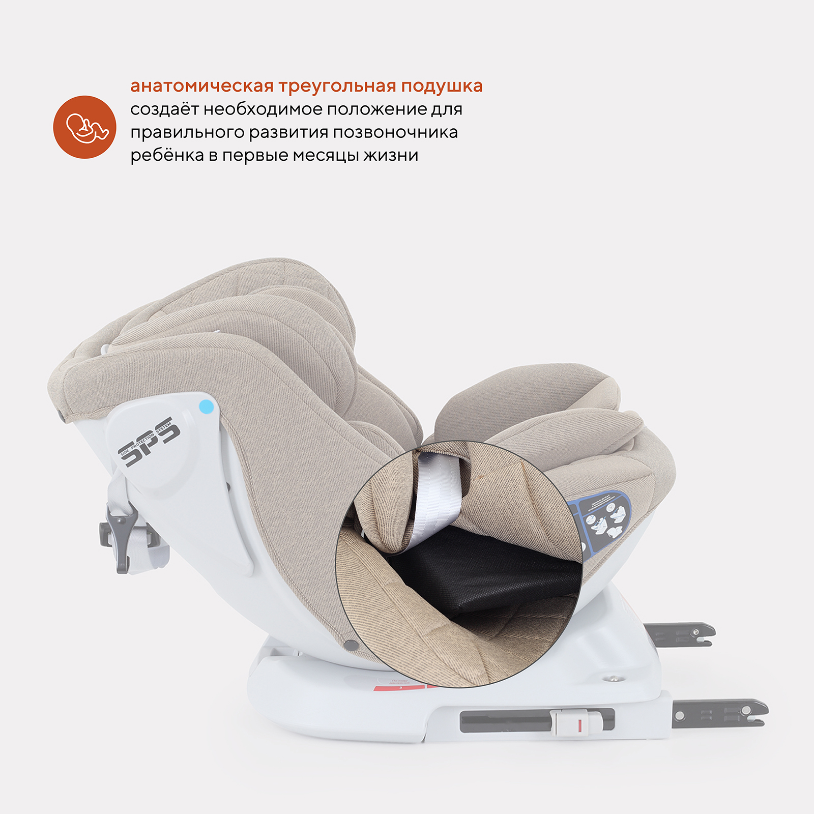 Автокресло Rant Nitro isofix Isofix 0+/1/2/3 (0-36 кг) бежевый - фото 8