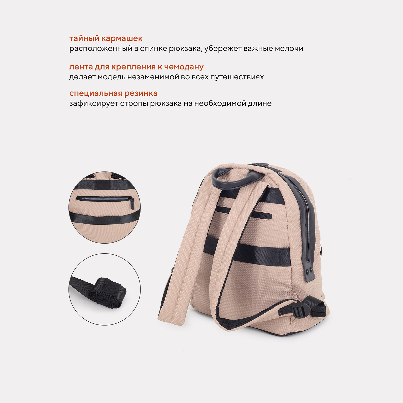 Рюкзак Rant Dora бежевый - фото 4