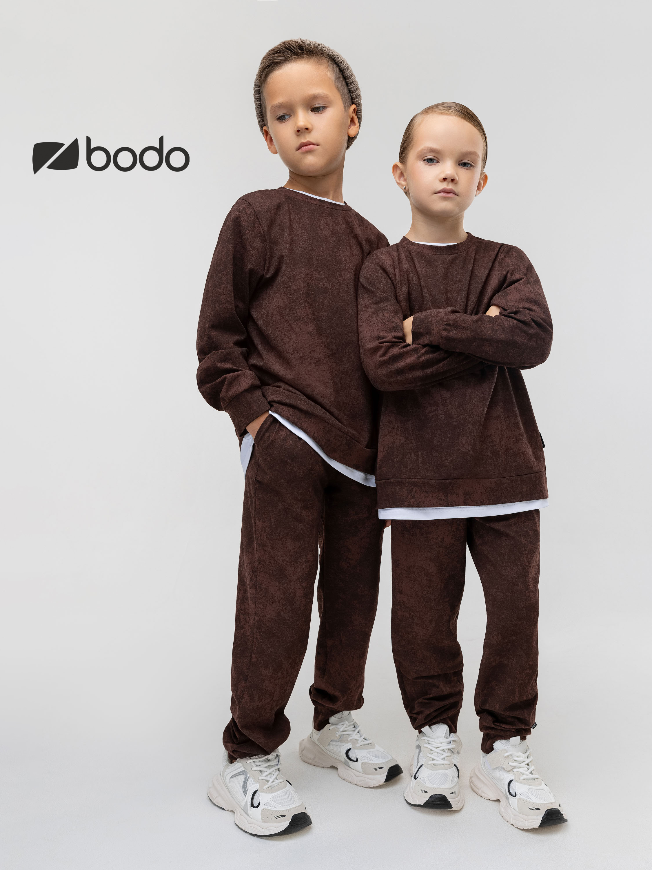 Свитшот и брюки Bodo 11-263МU_коричневый - фото 2