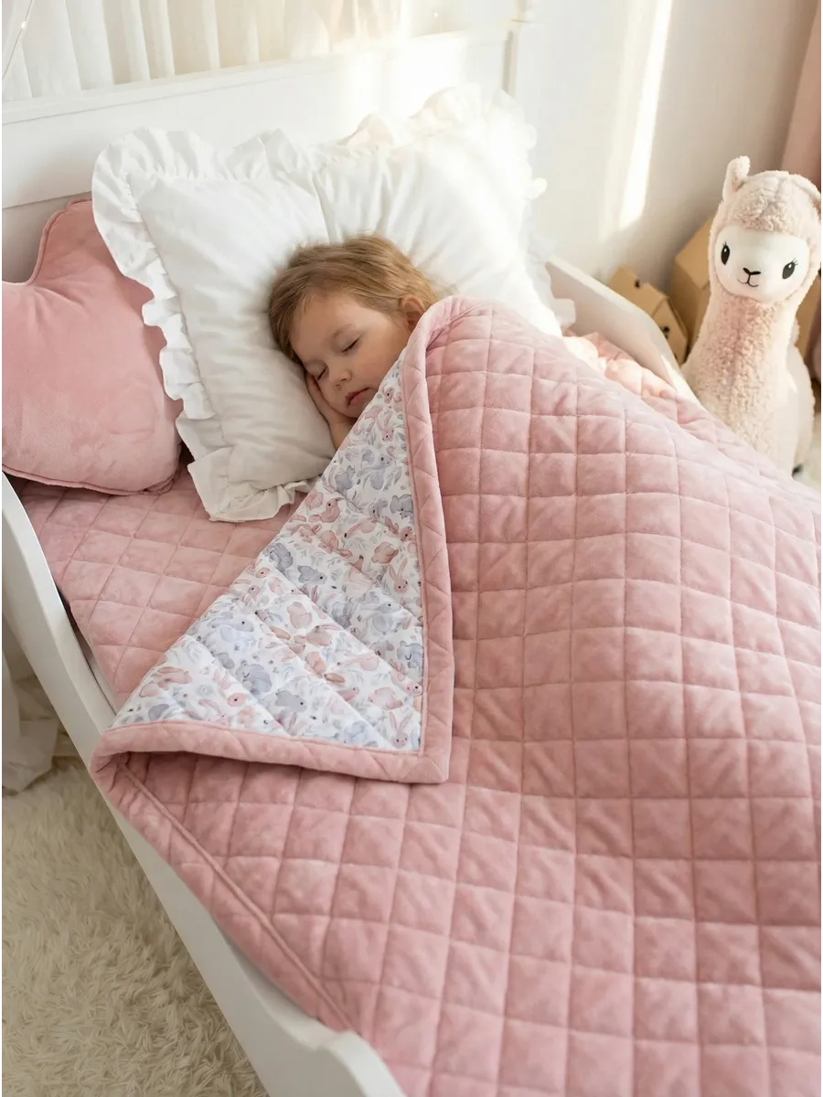 Покрывало COROCOCO Пудровые зайчата плюш 110 x 140 см - фото 2